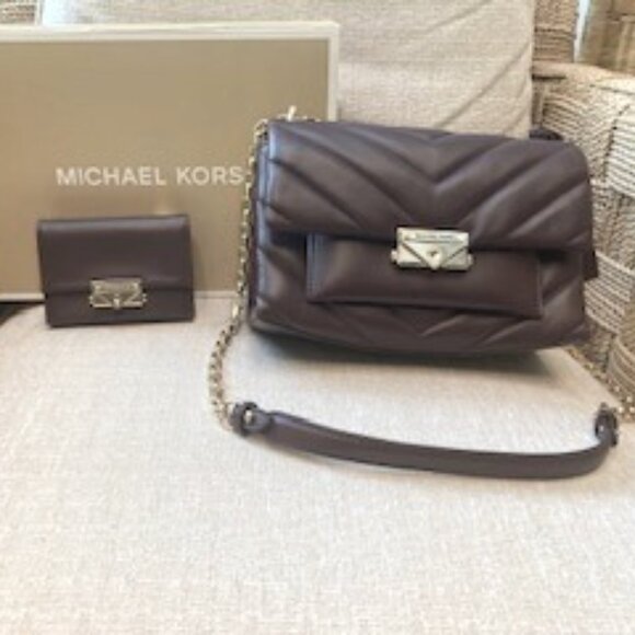 Michael Kors Cece Med Quilted Leather Shoulder Bag + Cece Small Card Case, NWT - Picture 2 of 12